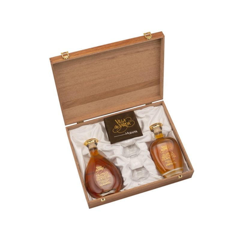 Duetto Grappe Riserve Villa de Varda Coffret Moscato Pinot Nero